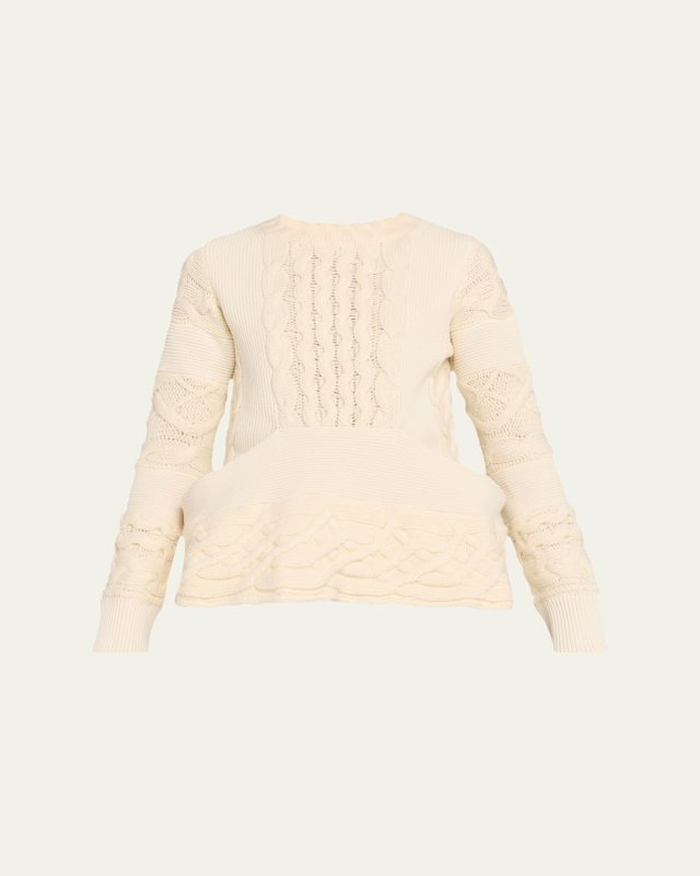 Cable Knit Peplum Sweater
